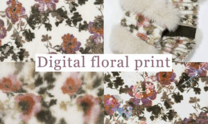 Digital floral print on real fur