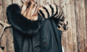 black Moose Knuckles parka with real fur trim