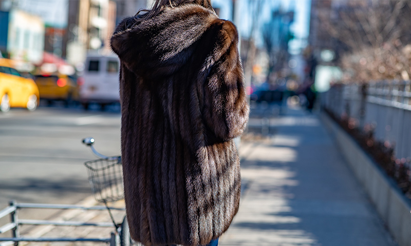 Fur garment on the streets of New York